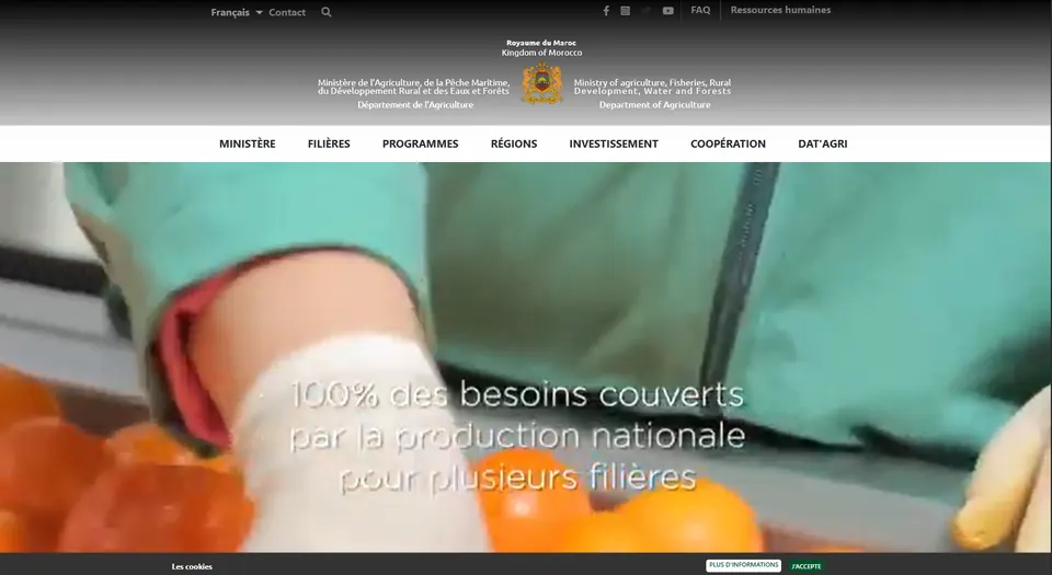 Home page of the Ministry of Agriculture website