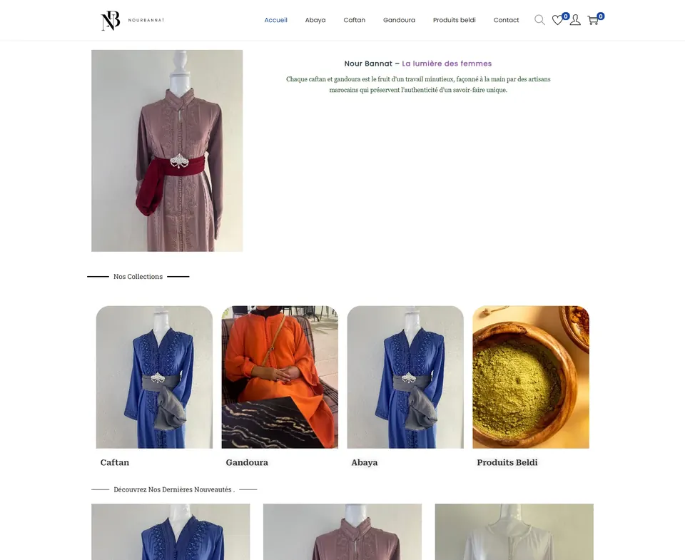 Nour Bannat online store: caftan, gandoura and abaya collections